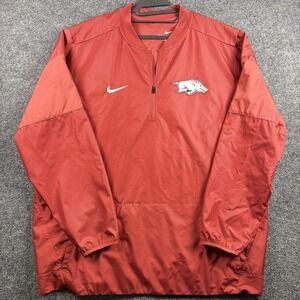 Arkansas Razorbacks Jacket Pullover Mens 2XL Red NCAA Football Nike Storm Fit